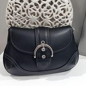 Coach Black Leather Soho Flap Bag